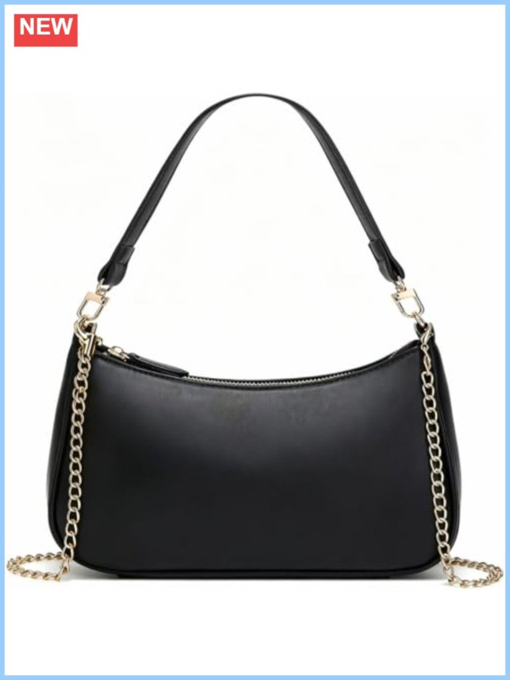 PU Leather Shoulder Bag with Cherry Charm Removable Straps Clutch Underarm Purse